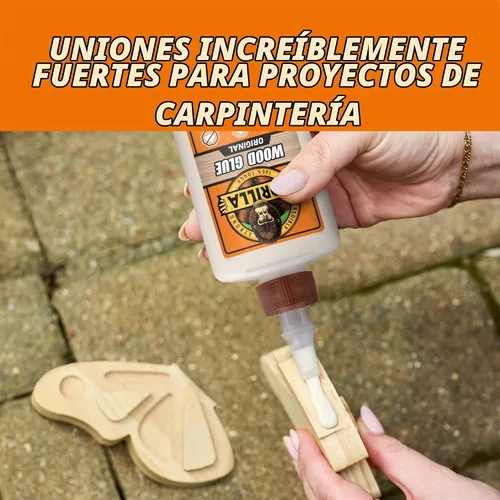 Vista 2 de Gorilla Pegamento para madera, color madera natural, botella de 4 onzas (paquete de 2) – Resistente al agua para proyectos y reparaciones