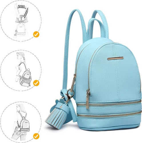 Vista 2 de Miss Lulu Casual Fashion Cute Saffiano Satchel Mochila para Niñas Mujeres
