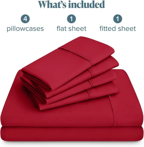 Vista 127 de Bare Home Sheet Set 1800 Ultra-Soft with 2 Pillowcases (Twin XL, Dark Blue)