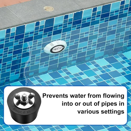 Vista 4 de 1.25"–1.5" Rubber Pool Winter Plug for Inground Above Ground Pools 2 Pack