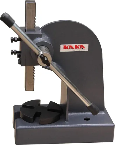 Vista 11 de Prensa de cenador KAKA INDUSTRIAL, máquina de punzonado manual de 1 tonelada, prensa manual, altura ajustable hasta 5.9 pulgadas, máquina de prensa