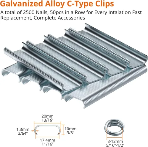 Vista 3 de Proster Juego de Alicates de Anillo de Cerdo con Carga de Resorte C7 - con 2500 piezas de anillos de cerdo de acero galvanizado de alimentación