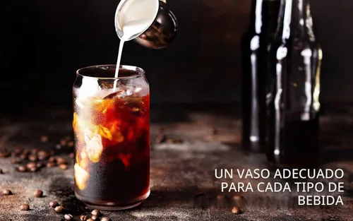 Vista 5 de BEWAVE Vaso para beber, vasos con forma de lata de 16 onzas, vasos de café helado, vaso de cerveza, para whisky, refrescos, té, jugo, regalo