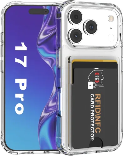 Vista 20 de 【Actualización】 Funda tipo cartera transparente para iPhone 13, antiamarilleo, delgada, parachoques de TPU + funda trasera de policarbonato con 2