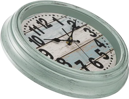 Vista 4 de ZENFUN Reloj de pared rústico de 12 pulgadas, reloj de pared silencioso sin tictac, funciona con pilas, decoración de pared de estilo rústico