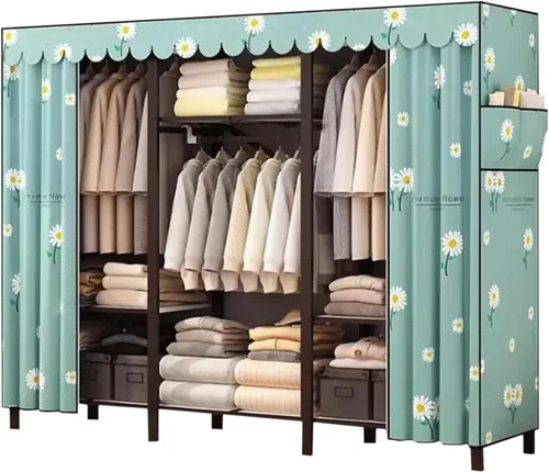 Vista 8 de large closets Folding Closet with Cloth Cover Clothes Closet Portable Wardrobe Closet Metal Iron Frame Closets for Bedroom Large Closet Space-saving