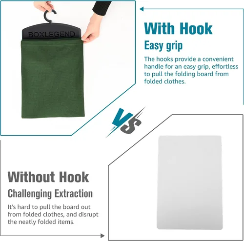 Vista 5 de BoxLegend Tabla para Doblar Camisas, Tabla Plegable para Ropa Duradera con Gancho Plus, Carpeta para Camisetas para Lavandería Fácil y Rápida