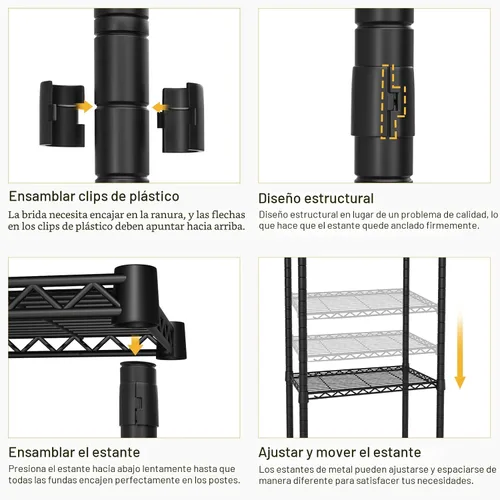 Vista 7 de Ulif H2 - Perchero resistente para ropa de 4 niveles independiente, estante para colgar ropa con estantes y perchas, organizador de clóset y sistema