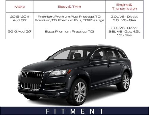 Vista 8 de Spieg Espejo lateral del conductor para Audi Q7 Power Fold Puddle Light Memory Auto Dimming BSM pintado negro 17 pines izquierdo