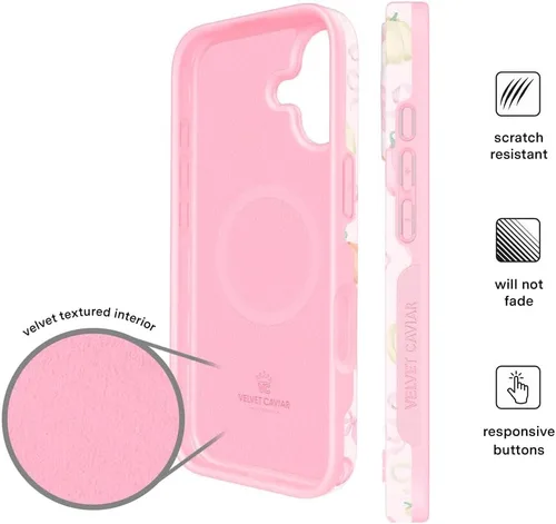 Vista 1107 de VELVET CAVIAR Funda para iPhone 15, compatible con MagSafe, probada contra caídas de 10 pies, fundas protectoras de diseño, leopardo color rosa