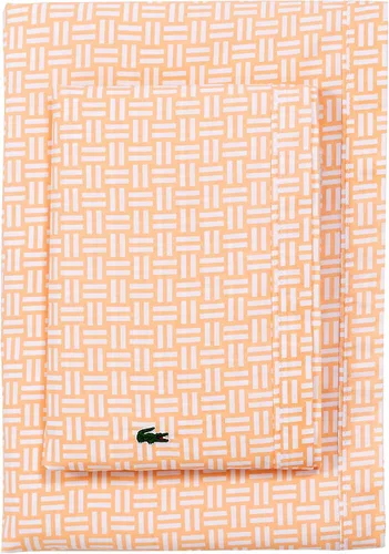 Vista 34 de Lacoste Juego de sábanas de algodón de 4 piezas, archivo, rosa barroco, Queen