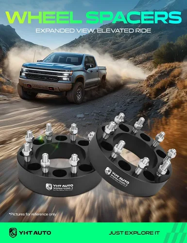Vista 2 de YHTAUTO Espaciadores de ruedas de 8x170mm de 2 pulgadas compatibles con Ford Excursion F-250/F-350 Super Duty con espárragos M14x1.5 y 12.9 Grado