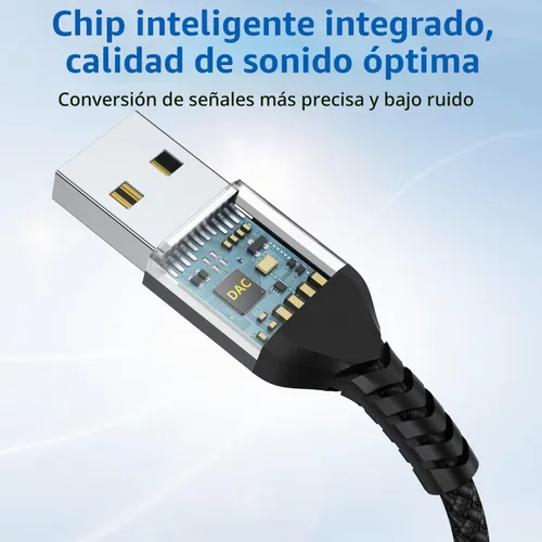 Vista 5 de Adaptador de audio USB a conector de 0.138 in (paquete de 2), adaptador USB a conector de audio, USB-A a 0.138 in TRRS 4-Pole Mic hembra, tarjeta