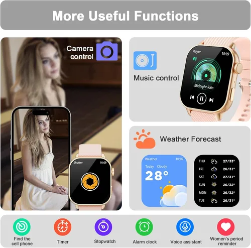 Vista 8 de MFVLP Reloj inteligente para hombres y mujeres, 1.85 pulgadas AMOLED HD reloj de fitness con más de 120 modos deportivos, llamada Bluetooth