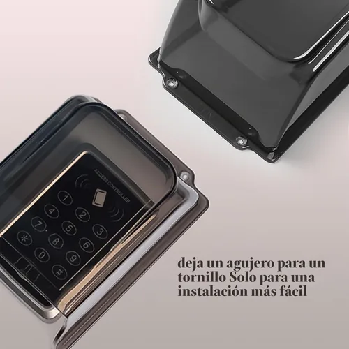 Vista 9 de Cubiertas de lluvia resistentes a la intemperie para cerraduras de puertas exteriores, escudo de agua de plástico para teclado de control de acceso