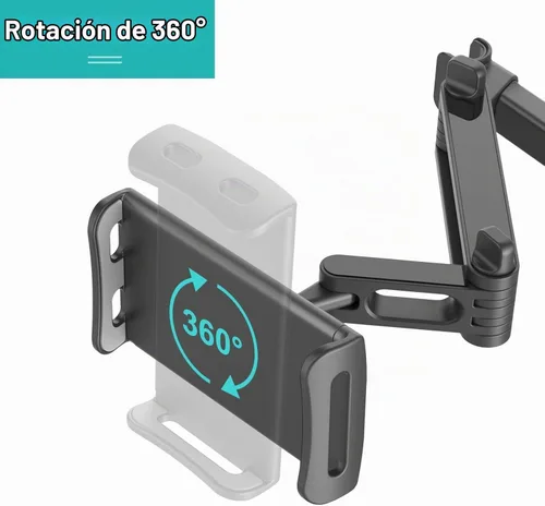 Vista 3 de Klsniur Soporte para reposacabezas de automóvil, soporte para reposacabezas de tableta, soporte universal giratorio de 360° ajustable para tablet