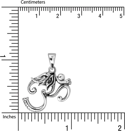Vista 3 de WithLoveSilver - Colgante de plata de ley 925 con elefante indio Om Ohm, Plata esterlina