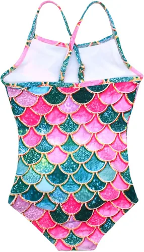 Vista 2 de HOOBABE Traje de baño de una pieza para niñas de secado rápido, traje de baño de playa de 2 a 8