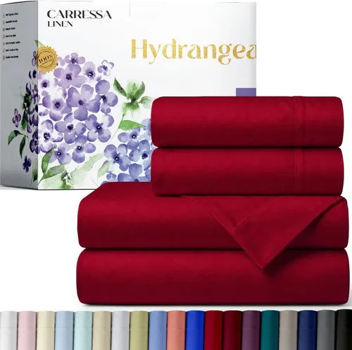 Vista 21 de Carressa Linen - Juego de sábanas 100% algodón de 600 hilos