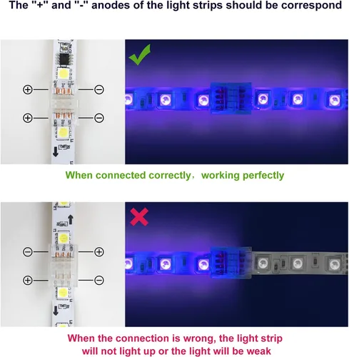 Vista 6 de RGBZONE 10 piezas 3 pines 8mm Conectores de tira LED Actualizados Conector rápido de tira a tira sin soldaduras y sin brechas para tira de luz LED