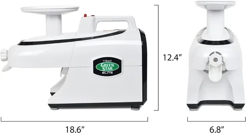 Vista 7 de Tribest Green Star Elite GSE-5300-220V Deluxe Jumbo Twin Gear Extractor de jugo con juego de máquina de pasta, 220 V, no apto para uso en Estados