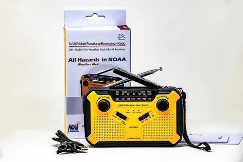 Vista 5 de Kaito Voyager ECO Radio de emergencia KA369 AM/FM NOAA Alerta meteorológica de 5 vías con manivela solar receptor de radio con linterna LED