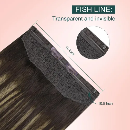 Vista 14 de Easyouth Extensión de cabello humano rubio con cola de caballo, extensiones de cabello humano rubio dorado con reflejos rubios, extensiones