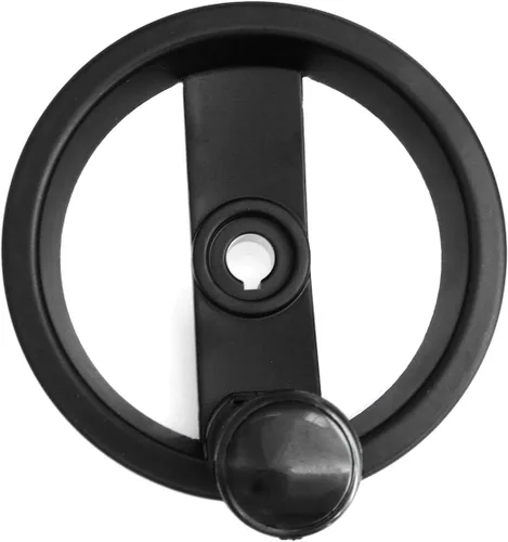 Vista 2 de heyous Rueda de mano plegable con mango giratorio plegable para fresadora, color negro