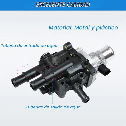 Vista 6 de Ensamble de Termostato y Carcasa de Refrigerante del Motor con Junta de Sensor de Reemplazo para Chevrolet Cruze 2011-2015/Sonic 2012-2015/Trax