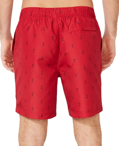 Vista 3 de Nautica Traje de baño estándar de secado rápido para hombre con estampado de ancla clásico