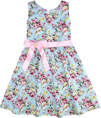 Vista 5 de Vestido de verano para niña, de algodón, con diseño floral