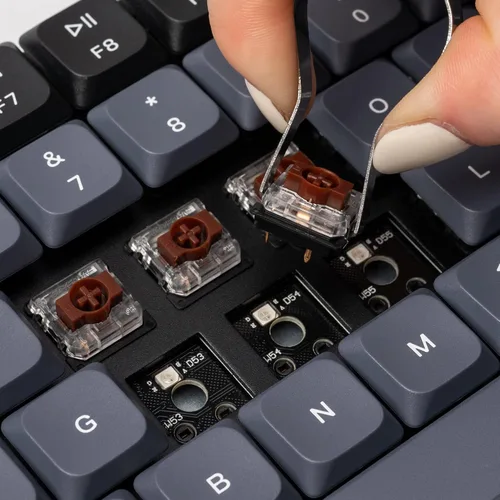 Vista 2 de Keychron K3 Pro Teclado mecánico inalámbrico personalizado, 75% de diseño QMKVIA programable BluetoothRGB con cable ultra delgado Gateron