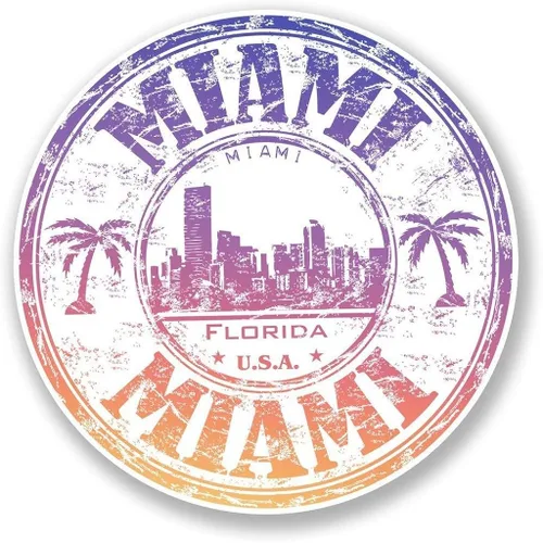 Vista 2 de Miami Florida USA - Pin de solapa redondo de metal de 07in