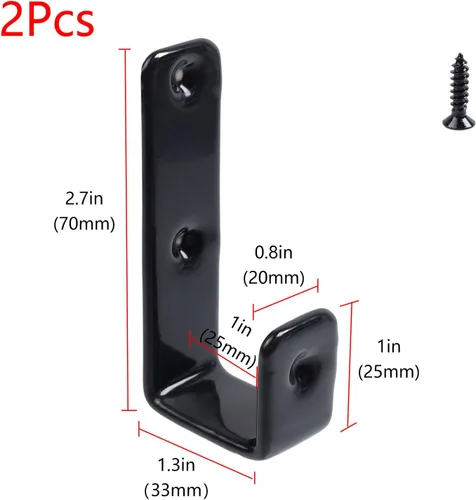 Vista 2 de Geesatis 2 ganchos para escalera de cama, ganchos en forma de J, de metal resistente recubierto de PVC para decoración de cama, herramienta