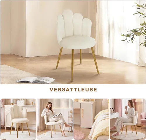 Vista 7 de Silla de tocador para sala de maquillaje, silla decorativa moderna de mediados de siglo para sala de estar, dormitorio, silla de maquillaje