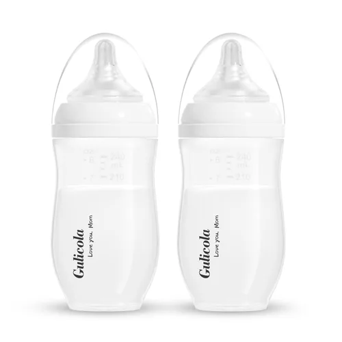 Vista 11 de Gulicola Natural PP Biberones de Lactancia para Bebés Conjunto para Recién Nacidos Paquete de 2, Tetinas de Flujo Lento, 0 Meses +, 5 oz - Rosa