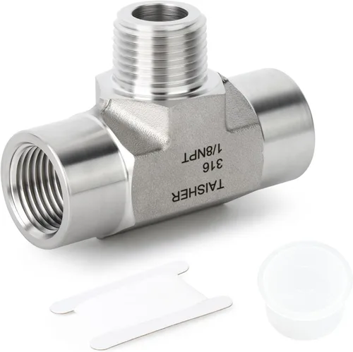 Vista 63 de TAISHER 1 pieza de forja de accesorios de tubería de acero inoxidable 304, 1/2 "NPT macho x 1/2 "NPT hembra x 1/2" NPT accesorios de tubería macho