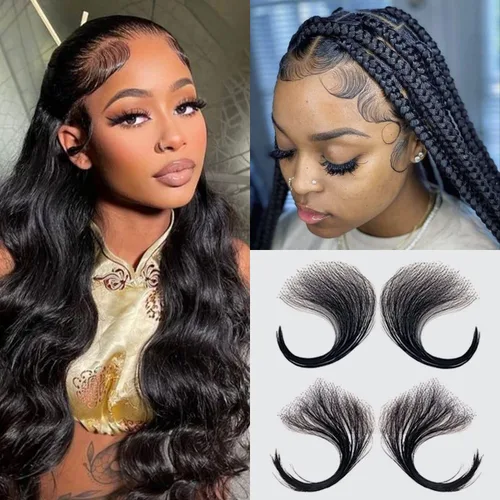 Vista 8 de Celebrity Bordes de pelo de bebé, encaje HD, cabello humano transparente, línea de cabello invisible reutilizable, borde instantáneo, rayas