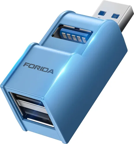 Vista 11 de FORIDA Adaptador USB de 3 Puertos, Hub USB con USB 3.0 y Adaptador USB Doble, Divisor USB Portátil 1 en 3 Salidas para Teclado, Disco Duro Móvil