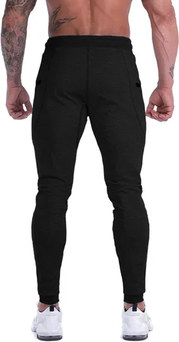 Vista 6 de MAIKANONG Pantalones deportivos ajustados para hombre, pantalones de entrenamiento para gimnasio, correr, atletismo, casual