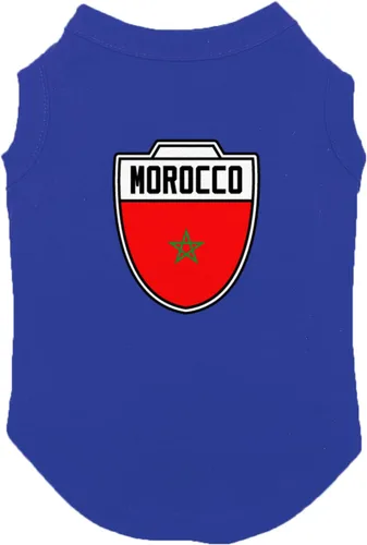 Vista 6 de Camiseta de fútbol de Marruecos - Camiseta para perro de fútbol americano (negro, talla XS)