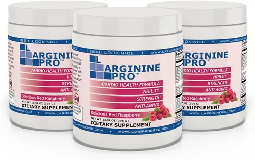 Vista 9 de L-ARGININE PRO Suplemento en polvo 30 paquetes de una sola porción tamaño de viaje 5,500 mg de L-arginina más 1,100 mg de L-citrulina, frambuesa