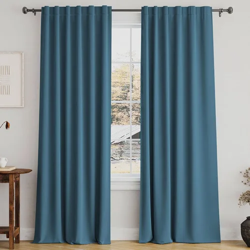 Vista 93 de Turquoize Cortinas Opacas con Aislamiento Térmico Paneles de Tratamiento de Ventanas con Bolsillo para Barra Paneles de Ventana para Ventanas