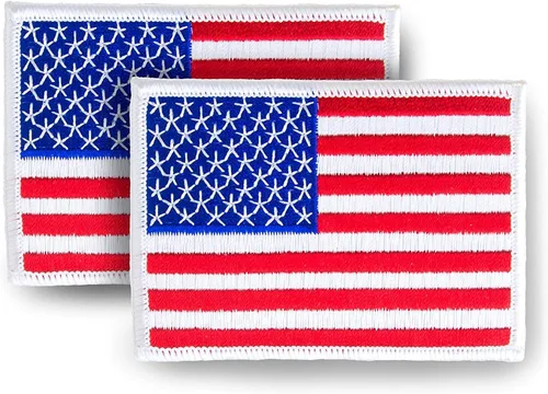 Vista 2 de WAYDA Paquete de 4 parches de bandera estadounidense, emblema de uniforme para planchar o coser, parche de gancho de moral