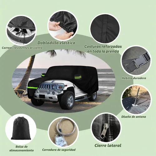 Vista 3 de Cubierta impermeable personalizada de 6 capas para Hummer H2 SUV 2002-2009
