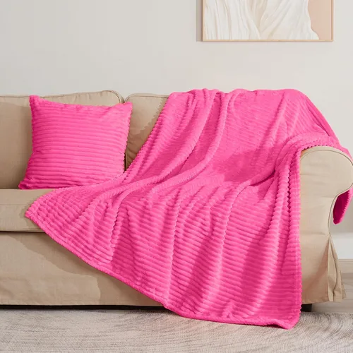 Vista 76 de Vessia - Manta de forro polar de franela (50x70 pulgadas), manta 3D de jacquard negra, esponjosa y cálida para sofá, sillón, cama, silla, 300GSM