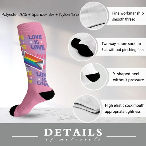 Vista 6 de devor Tube Socks Women Work Boot Sock Womens Duck Boot Socks Humor lesbian gay pride bi pride Love is love Socks
