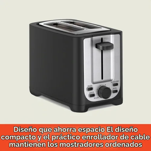 Vista 2 de BELLA - Tostadora de 2 rebanadas con apagado automático, ranuras extra anchas y bandeja de migas extraíble y función de cancelar, descongelar y Negro