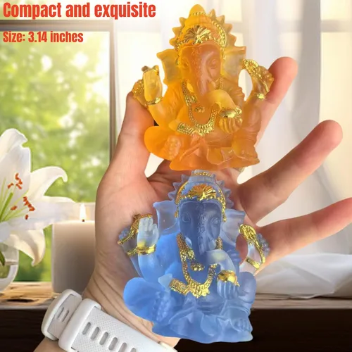Vista 4 de Indian God Lord Ganesha Statue,Hindu Elephant Statue Ganpati Idol Buddha Sculptures,Hindu Gift,Home Temple Mandir Meditation Yoga Room Decor