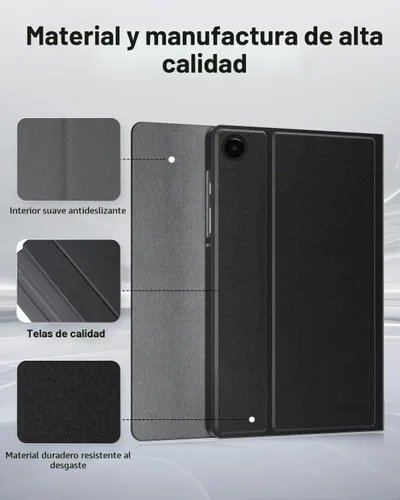 Vista 7 de TUNKARMOR Funda para teclado para Tab A9 de 8.7 pulgadas (2023) - Funda delgada con teclado desmontable y ratón con soporte para bolígrafo, función